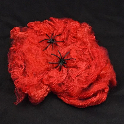 Artificial Spider Web Halloween Decoration Scary Party Scene Props White Stretchy Cobweb Horror House Home Decora Accessories