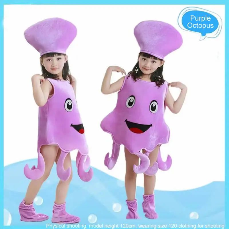 Sea Turtle Cosplay Costume Children‘s Marine animals Performance Clothing Set Hat Clothes Shoe Kids Anime Octopus Shark Dolphin
