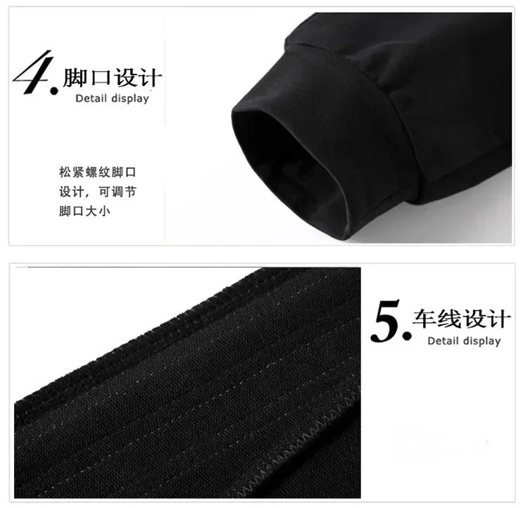 New striped men's autumn and winter jogging fitness set, casual sportswear set, 2-piece zippered sweatshirt + sweatpants set