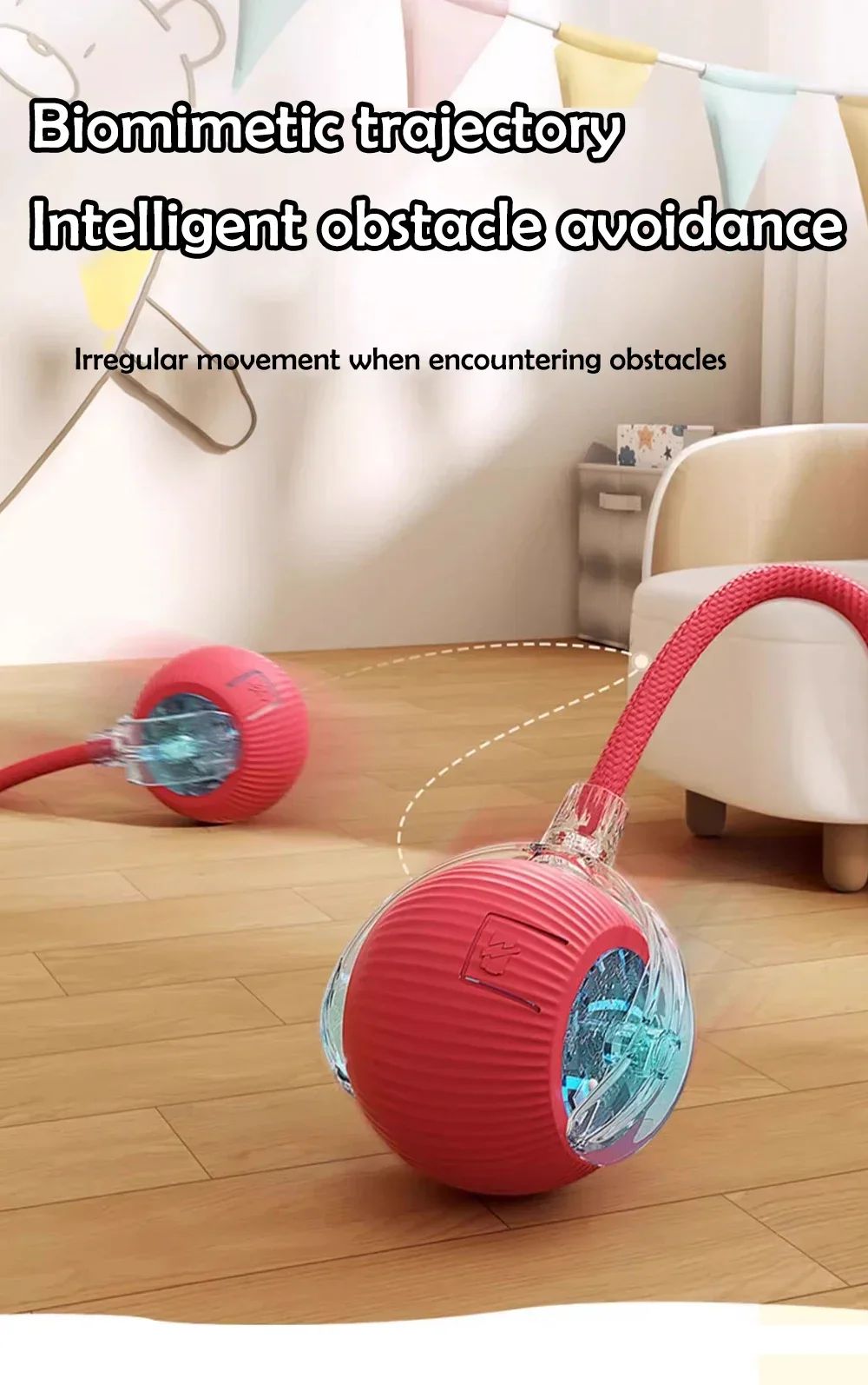 Brinquedos Interativos de Bola Rolante Automática para Gatos, Suprimentos para Animais de Estimação, Treinamento Elétrico para Cães, Provocador de Gatos, Rato Simulado Recarregável