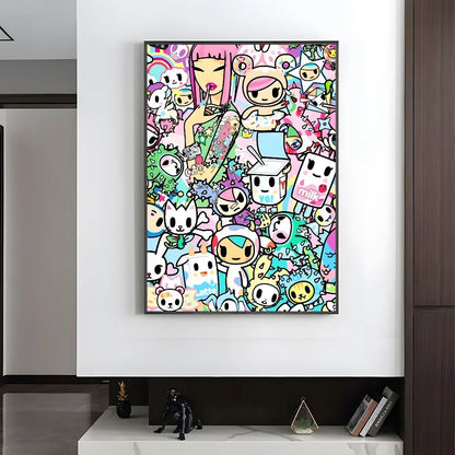 Cartoon Art Kawaii townTokidokiinside Poster HD art sticky wall waterproof home living room bedroom bar aesthetic decoration