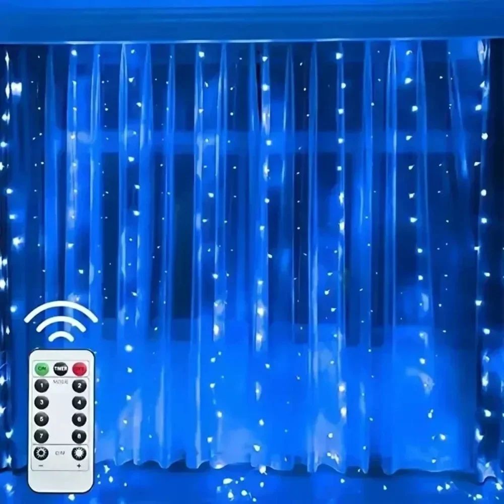 3/6m LED Curtain String Lights USB Festoon Remote Control Garland Fairy Lights Wedding Christmas Decoration for Home Bedroom