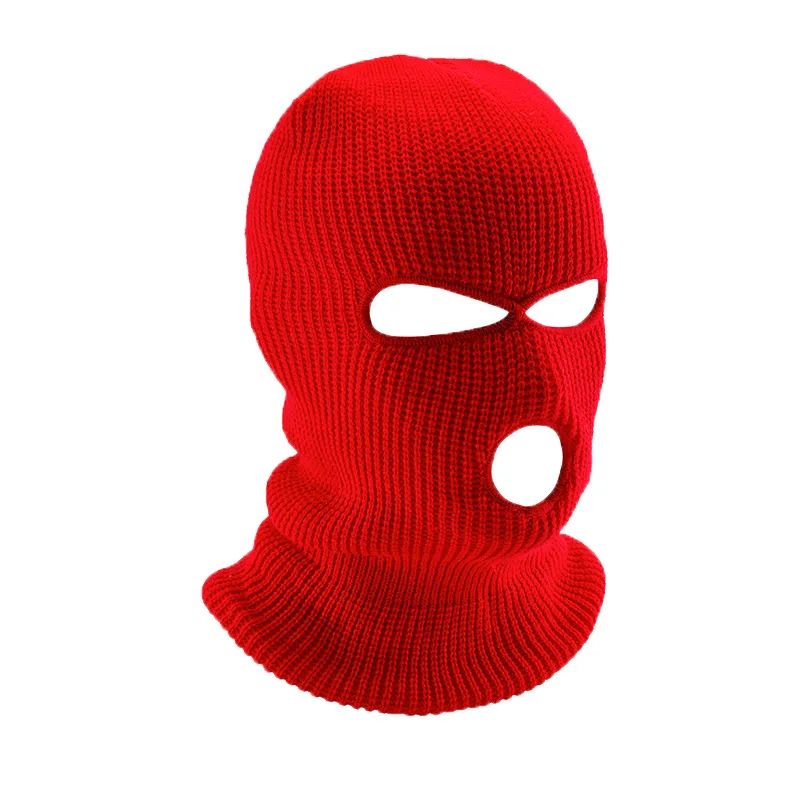 Men's Winter Knitted Balaclava, Windproof Ski Mask, Warm Wool Motorcycle Hat