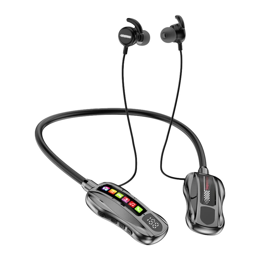 Wireless Headphones Bluetooth 5.4 Earphone HiFi Stereo Outdoor Sports Headset with Mic LED Display Neckband Earphones Earbuds