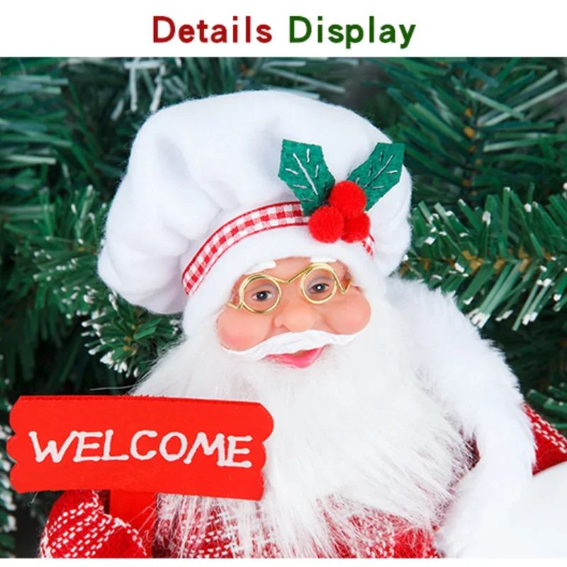 Chef Santa Claus Christmas Decorations Christmas Home Table Decoration Ornaments Old Man Doll Hanging Legs Sitting Chef Old Man