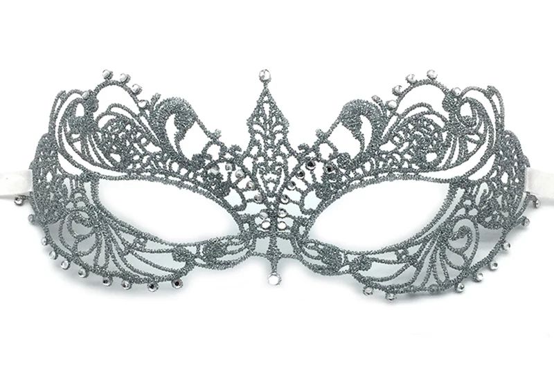 Gold and Silver Lace and Diamond Mask Eye Mask Masquerade Adult Male and Female Party Mask Sensual Women's Half Face