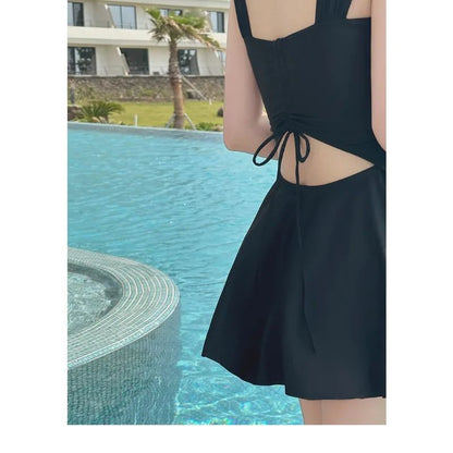 New Summer Women's Solid Color One-piece Swimsuit Slimming and Sexy Backless Tight Swimsuit Outdoor Party Pool Swimsuit