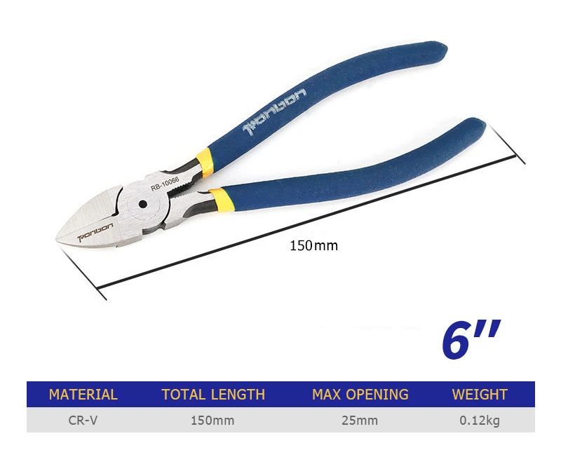 Alicate de Corte Diagonal 5/6 Polegadas Ferramenta Desencapadora de Fios Cortador Lateral Rebarbador de Cabos Alicate Eletricista DIY Ferramentas Manuais de Reparo