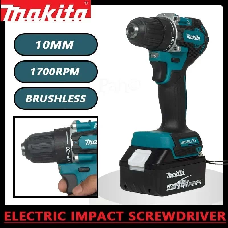 Makita DDF487 Furadeira de Impacto Parafusadeira Recarregável Elétrica de Lítio Brushless 18V 10mm de Grande Torque