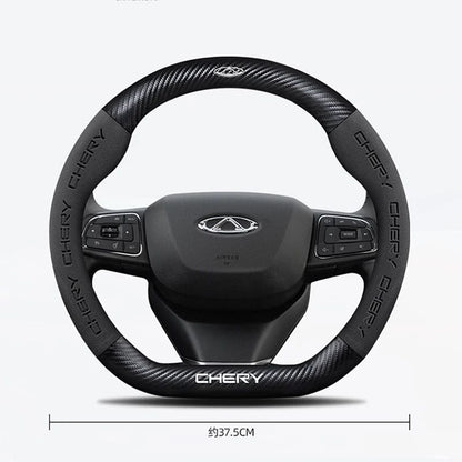 Car buckskin carbon fiber steering wheel cover for Chery Tiggo 8 Arrizo 5 pro gx 5x eQ7 Chery Tiggo 7 Pro 2020 2021 2022 2023