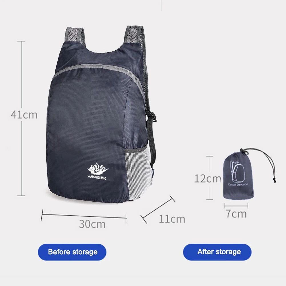 Mochila Dobrável Leve 15L Ultraleve para Homens e Mulheres - Mochila de Viagem, Esportes e Caminhada