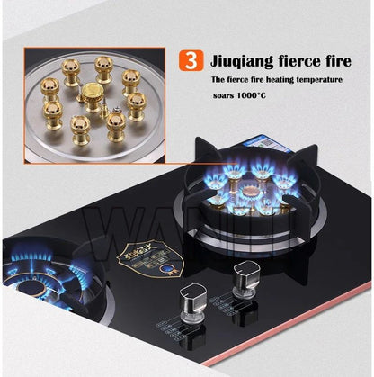Home Electric Household Embedded Desktop Energy-Saving Induction Cooker Natural Gas Liquefied Gas Stove Double Stove Eye Tempere