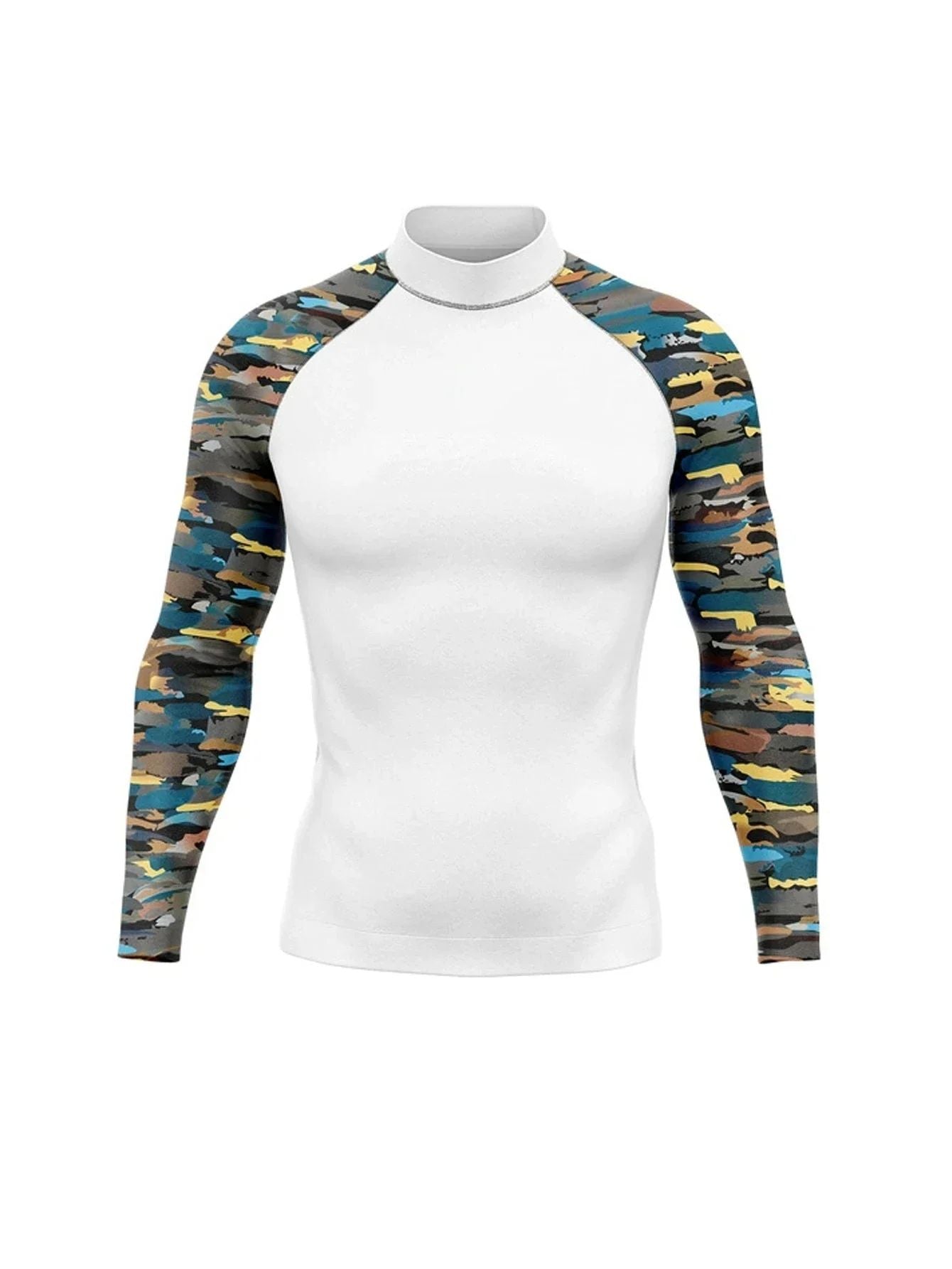 Long Sleeve Surfing Shirt Rashguard UV Sun Protection Basic Surfing Suit Swimwear UPF 50+ Diving Gym Clothes for Men