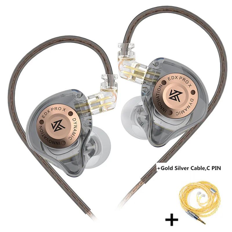 Fone de Ouvido Dinâmico KZ EDX PRO X HIFI com Graves para Música Fone de Ouvido Esportivo com Cancelamento de Ruído KZ EDXPROX ZSTX ZSN PRO ZAS EDA ZVX
