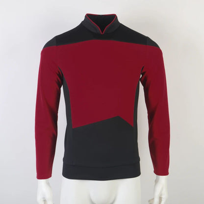 Star TNG The Next Generation Trek Red Yellow Blue Shirt Uniform Cosplay Costume For Men Coat Halloween Party Clothing