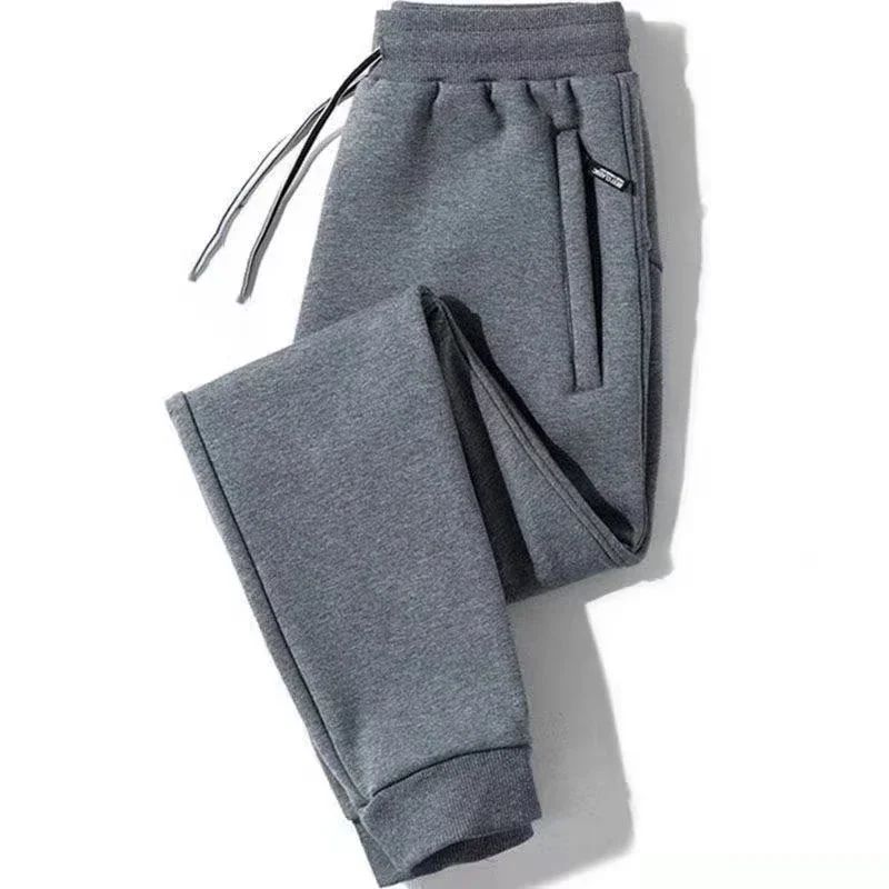 2025 New Men Loose Sweatpants Casual Elastic Drawstring Pants Male Elastic Waist Soft Casual Ankle Band Zipper Pockets Trousers