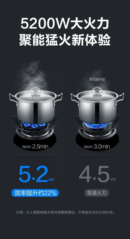 Energy-Saving Gas Cooker with Powerful Flame, Single Burner Natural Gas Cooktop for Home Kitchen AF