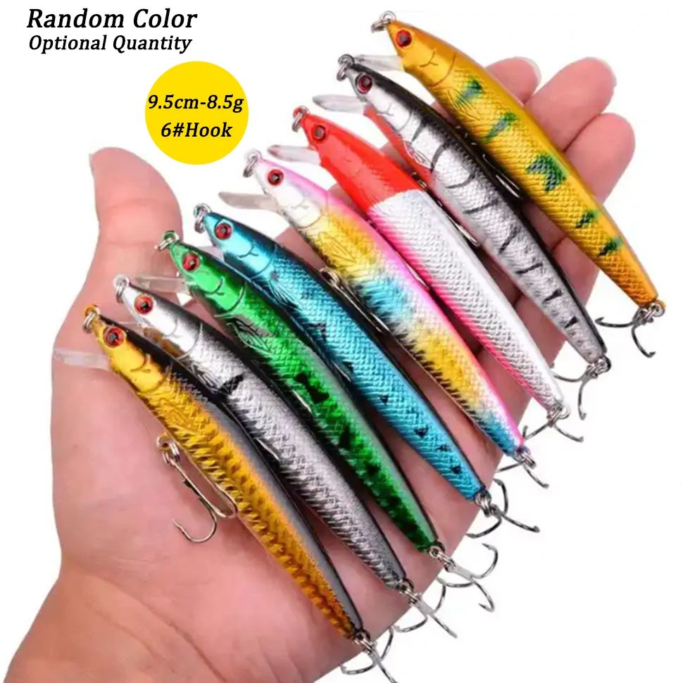 3/5/10 Peças Iscas de Pesca de Cores Mistas Crankbaits Conjunto Minnow Isca Lote Wobbler Baixo Swimbait Mar Natação Isca Dura Pesca