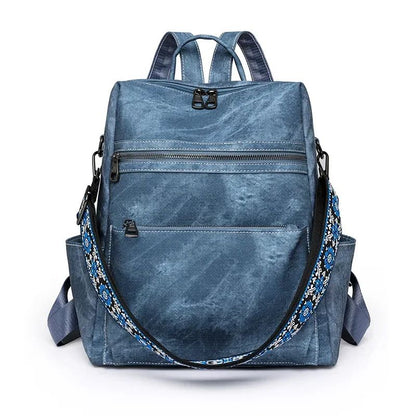 2025 New Women's PU Leather Waterproof Anti-theft Fashion Large Capacity Business Travel College Laptop Backpack Shoulder Bag