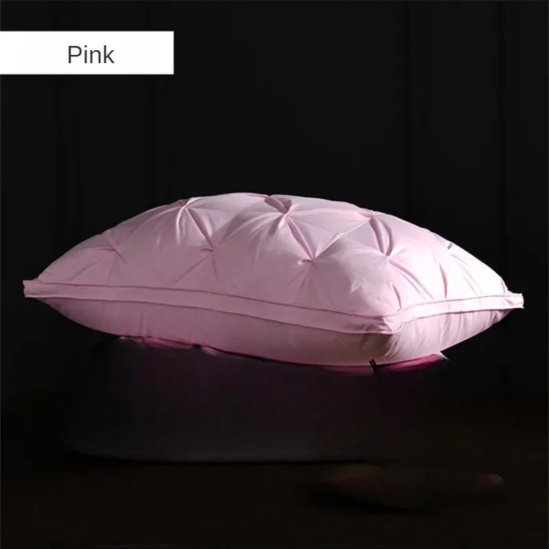 Goose Down Pillow White Cotton Pillow Cover Rectangle Bedroom Sleep 5-Star Hotel Pillow Low-Mid-high Pillows for Sleeping