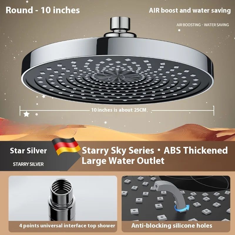 Top spray large water volume pressurized showerhead nozzle pressurized single head shower household shower showerhead