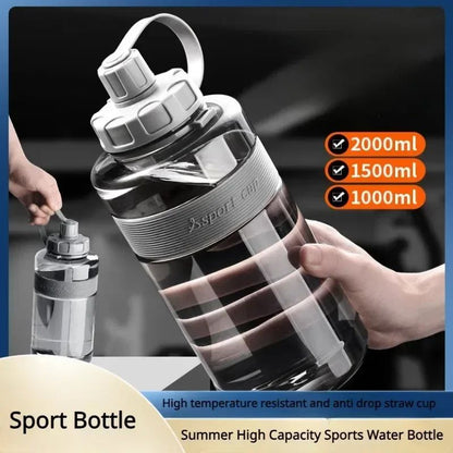 2 Liter Big Water Bottle With Straw 2L/1.5L/1L Large Capacity School Gym Sports Drinking Bottles Fitness botella de agua ??