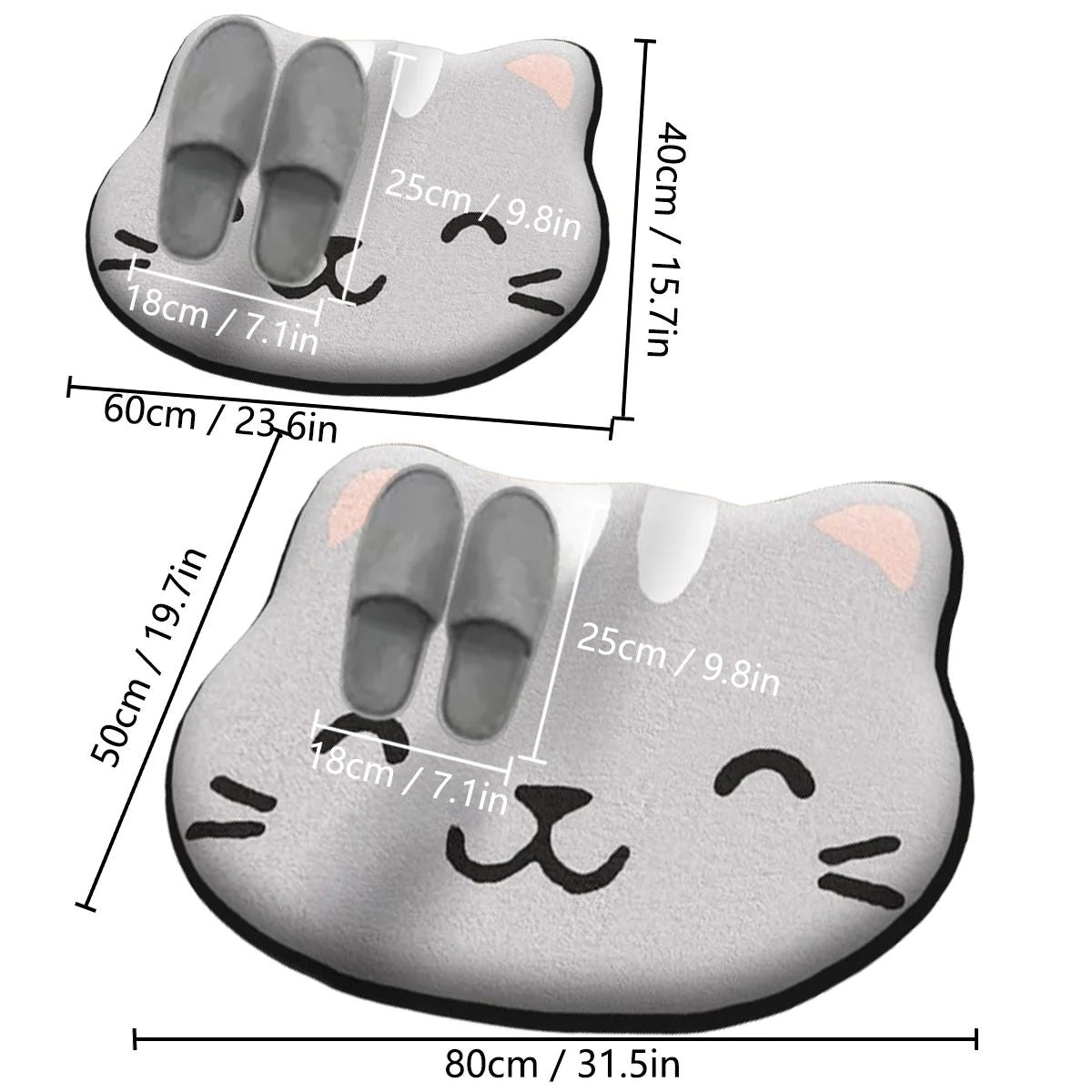 Thickened Special-shaped Absorbent Bathroom Floor Mat Flannel Toilet Mat Shower Room Non-slip and Dirt-resistant Foot Mat