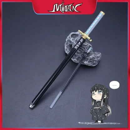 Caneta espadada de ponta de feltro de 7,5 polegadas Demon Slayer Nichirin, modelo de liga de espada, caneta katana Tanjirou, arma de anime Kimetsu No Yaiba, brinquedo Rengoku
