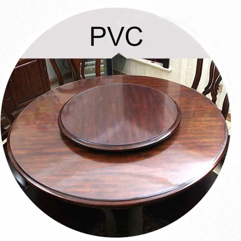 Round PVC Table Cloth Transparent Soft Glass Film Protection Pad Tablecloth Waterproof Oilprpoof Dining Kitchen Desk Protector