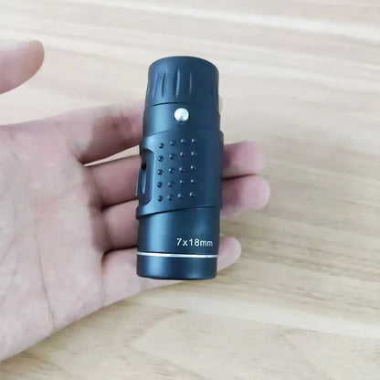 Minimonóculo HD 7X18 Ótica Totalmente Revestida Bak4 Telescópio de Bolso de Longo Alcance para Caça e Camping