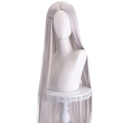 Peruca Cosplay Longa Lisa 100cm Partida ao Centro Divisão Central Loiro Rosa Vermelho Roxo Resistente ao Calor Perucas de Cabelo Sintético