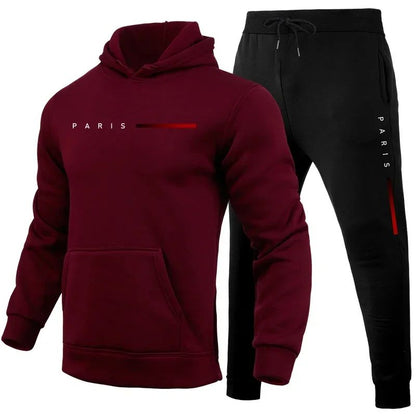 Hot Sale Men's Tracksuit Men Daily Comfortable Single Hooded Sportswear and Sweatpants Man Fashion Sports Suits Jogging Simple