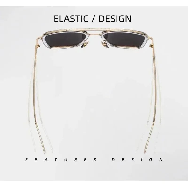 Tony Stark Sunglasses Iron Man Sun Glasses Vintage Square Metal Frames Men Sun Glasses Women's Driving Eyewear UV400 Glasses