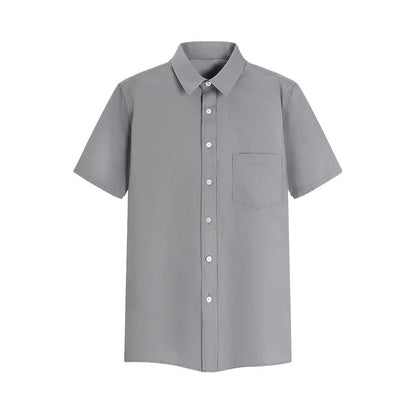 Short-sleeved Solid Color Shirt High-end Business Daily Tops Company Uniforms Can Be Customized With Printed Embroidery 2021 New