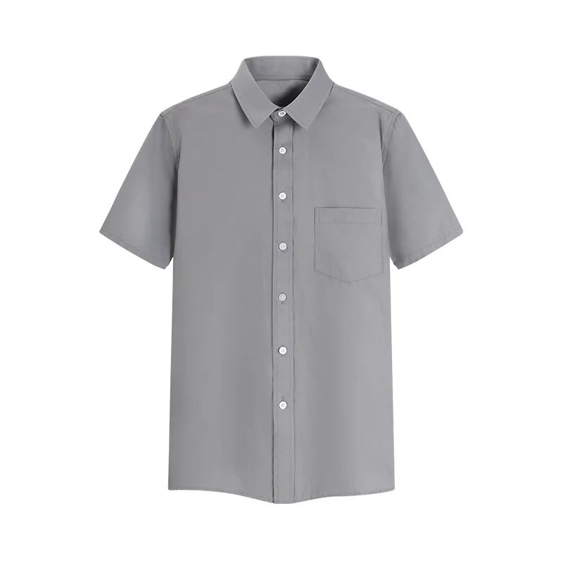 Short-sleeved Solid Color Shirt High-end Business Daily Tops Company Uniforms Can Be Customized With Printed Embroidery 2021 New