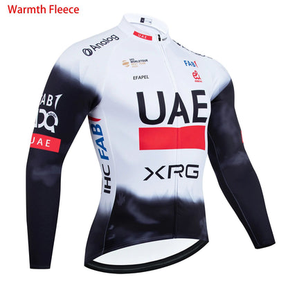 Winter 2025 UAE New Cycling Jacket Maillot Men Women MTB Ropa Ciclismo Thermal Fleece Road Bicycle Jersey Coat Clothing