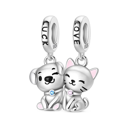 925 Sterling Silver Dog Charms French Bulldog Poodle German Shepherd Beagle Dachshund Pendants Fit Bracelets DIYJewelry Gift