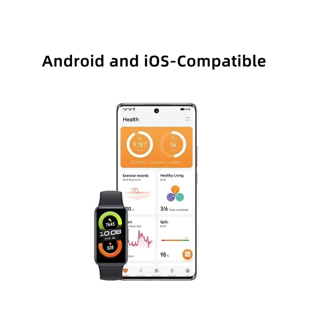 2024 New Original HUAWEI Band 8 Smart Band All-day Blood Oxygen 1.47'' AMOLED Screen Heart Rate Smartband 2 Weeks Battery Life