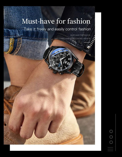 OLEVS 2871 Multifunctional Men's Watches Stainless steel Luminous Waterproof Luxury Men Wristwatch Business Watch Man