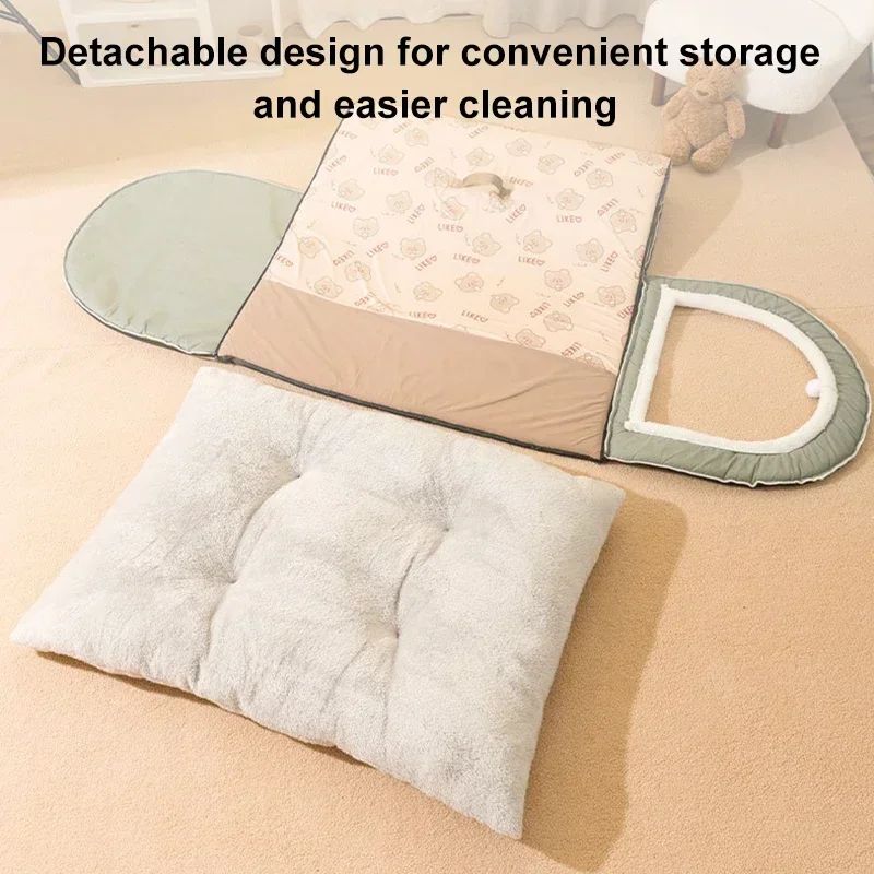 Casa de Cachorro Quente de Inverno Cama para Dormir para Animais de Estimação Destacável para Cães e Gatos de Pequeno e Médio Porte Canil Macio Antiderrapante Ninho para Filhotes e Gatinhos