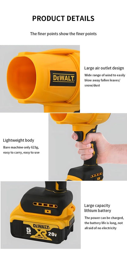 Soprador sem fio DeWalt 30000RPM Turbina elétrica Aspirador de pó doméstico Remoção de poeira portátil recarregável Ferramentas elétricas 20V
