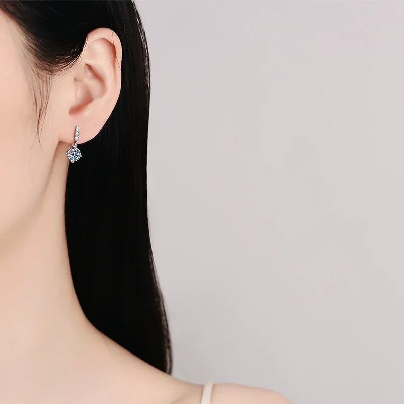 Solid 14K White Gold AU585 Platinum PT950 Earrings earrings earrings female moissanite earrings tassel spirit earrings