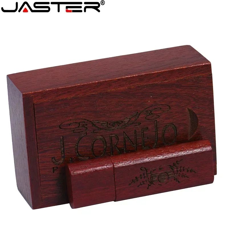 JASTER (1 unidade com LOGO Grátis) Pen Drive de Madeira com USB em Lascas de Madeira 4GB 16GB 32GB 64GB 128GB Memory Stick Presente de Casamento