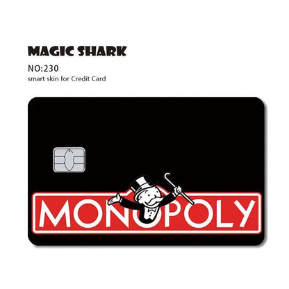 Magic Shark Sugar Daddy Meme Poke Money Funny Sticker Cover Skin Protective for Small Large Chip Credit Debit Card