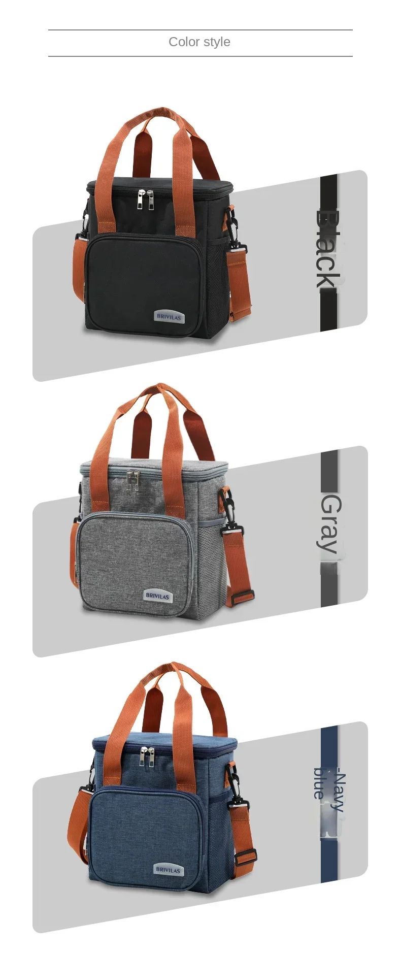 Large Capacity Lunch Bag Thermal Insulation Thickened Waterproof Bags Portable With Handle Crossbody Bag Waterproof Oxford Cloth