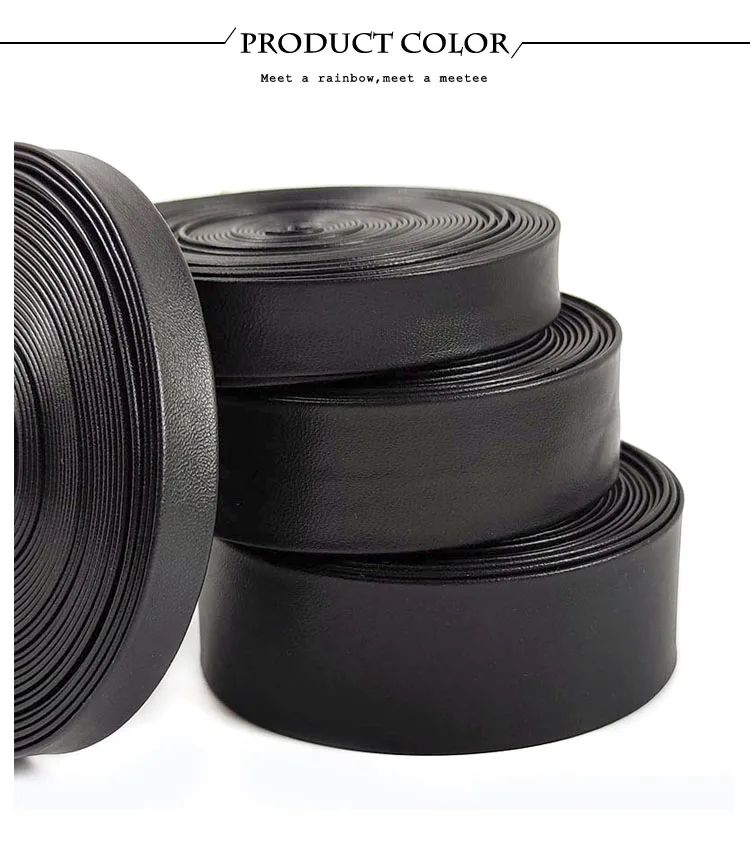 5Meters 3-50mm Black PU Leather Cords Soft Ribbon Band Bag Strap Webbing Necklace Jewelry Decor Tape DIY Sewing Accessories