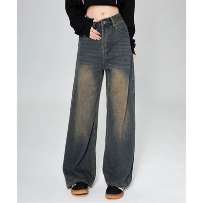 Summer Men Baggy Jeans Unisex Vintage American Style Straight Wide Leg Denim Pants Fashion Brand Hot Sale Casual Trousers