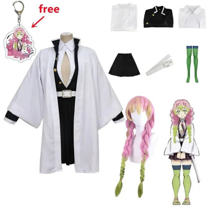 Anime Kimono Kanroji Mitsuri Cosplay Costume Kisatsutai Sexy Women Halloween Clothes