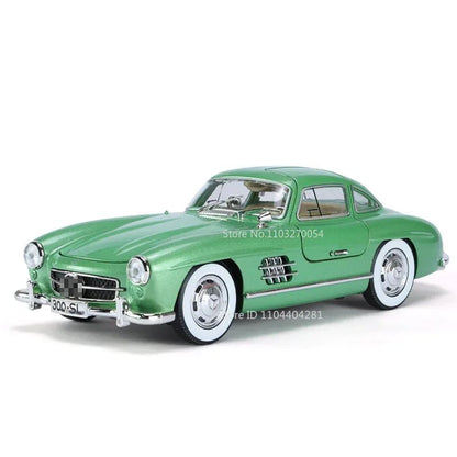 1:24 W140 300SL Toys Alloy Miniature Car Diecast Model Doors Opened Sound Light Pull Abck Rubber Tires Vehice Kid Christmas Gift