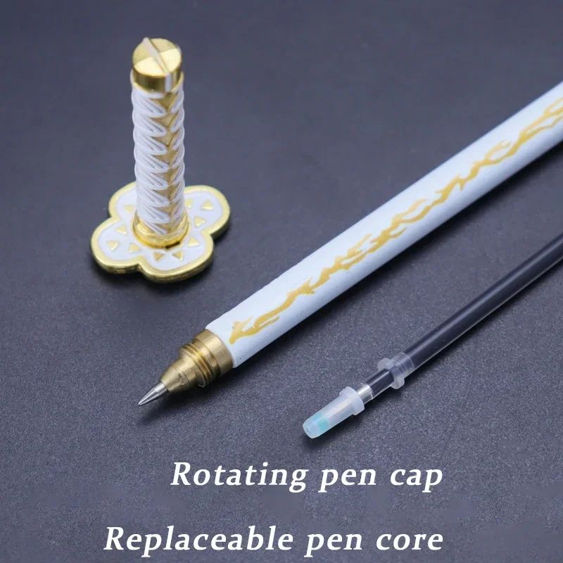 Caneta espadada de ponta de feltro de 7,5 polegadas Demon Slayer Nichirin, modelo de liga de espada, caneta katana Tanjirou, arma de anime Kimetsu No Yaiba, brinquedo Rengoku